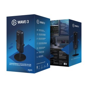 Elgato Wave:3 Kondensatorinis Mikrofonas | Black