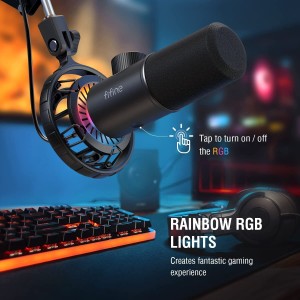 FIFINE AmpliGame K658 RGB Dinaminis Mikrofonas | Black