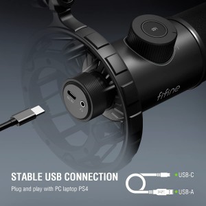 FIFINE AmpliGame K658 RGB Dinaminis Mikrofonas | Black