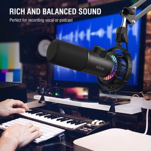 FIFINE AmpliGame K658 RGB Dinaminis Mikrofonas | Black