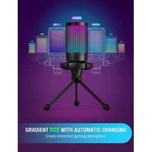FIFINE AmpliGame A6V RGB Kondensatorinis Mikrofonas | Black
