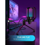 FIFINE AmpliGame A6V RGB Kondensatorinis Mikrofonas | Black