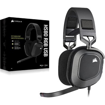 Corsair HS80 RGB Žaidimų Ausinės | Carbon