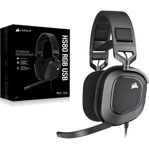 Corsair HS80 RGB Žaidimų Ausinės | Carbon
