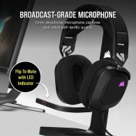 Corsair HS80 RGB Žaidimų Ausinės | Carbon
