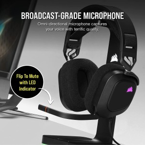 Corsair HS80 RGB Žaidimų Ausinės | Carbon