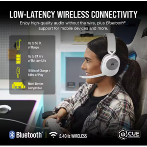 Corsair HS55 Wireless Belaidės Žaidimų Ausinės | White