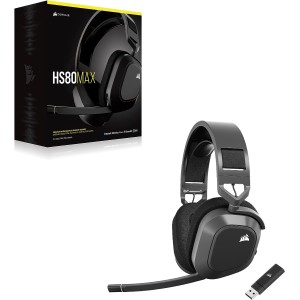 Corsair HS80 MAX Wireless Belaidės Žaidimų Ausinės | Steel Gray