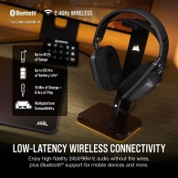 Corsair HS80 MAX Wireless Belaidės Žaidimų Ausinės | Steel Gray