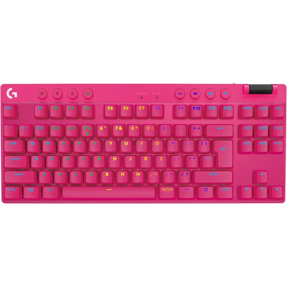 LOGITECH G PRO X TKL Wireless Belaidė Žaidimų Klaviatūra | Magenta, GX Tactile