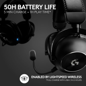 Logitech G PRO X 2 LIGHTSPEED Wireless Belaidės Žaidimų Ausinės | Black