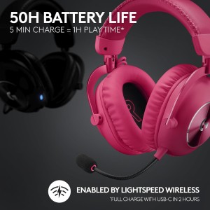 Logitech G PRO X 2 LIGHTSPEED Wireless Belaidės Žaidimų Ausinės | Pink