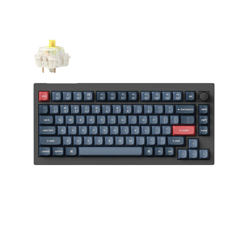 Keychron V1 Max Wireless Belaidė Žaidimų Klaviatūra | Carbon Black, Gateron Jupiter Banana