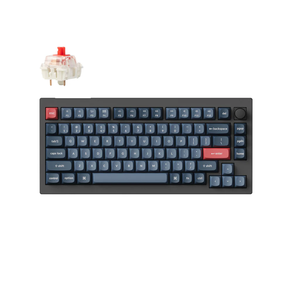 Keychron V1 Max Wireless Belaidė Žaidimų Klaviatūra | Carbon Black, Gateron Jupiter Red