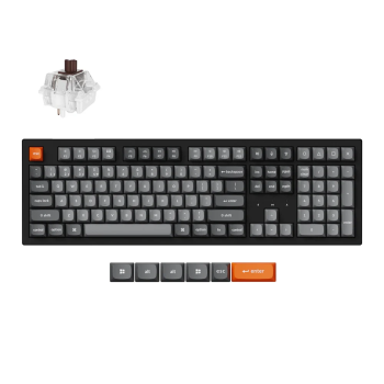 Keychron K10 Max Wireless Belaidė Žaidimų Klaviatūra | Black, Keychron Super Brown