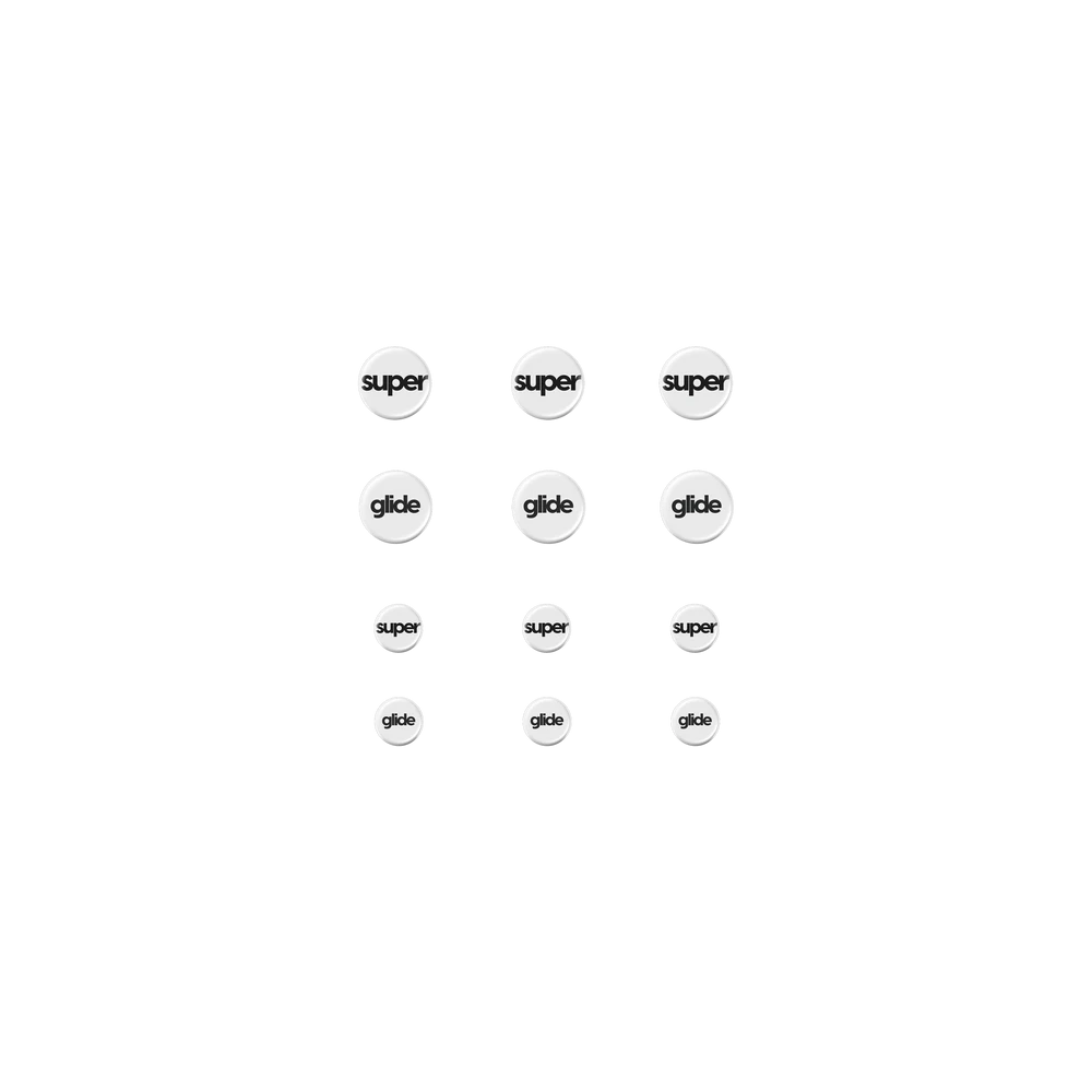 Superglide 2 Type-C Mouse Feet | White, x12, Universal Dots