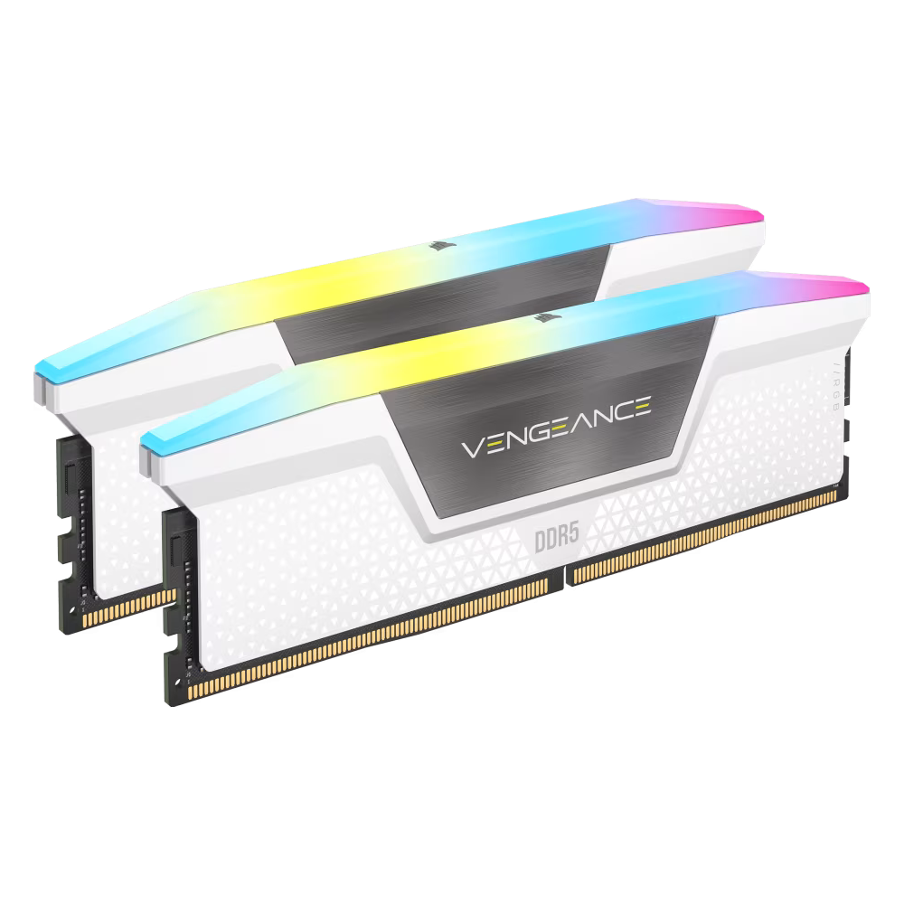Corsair VENGEANCE 32GB DDR5 RAM Atmintis | 6000 MT/s, CL36, 2x16GB, White, RGB