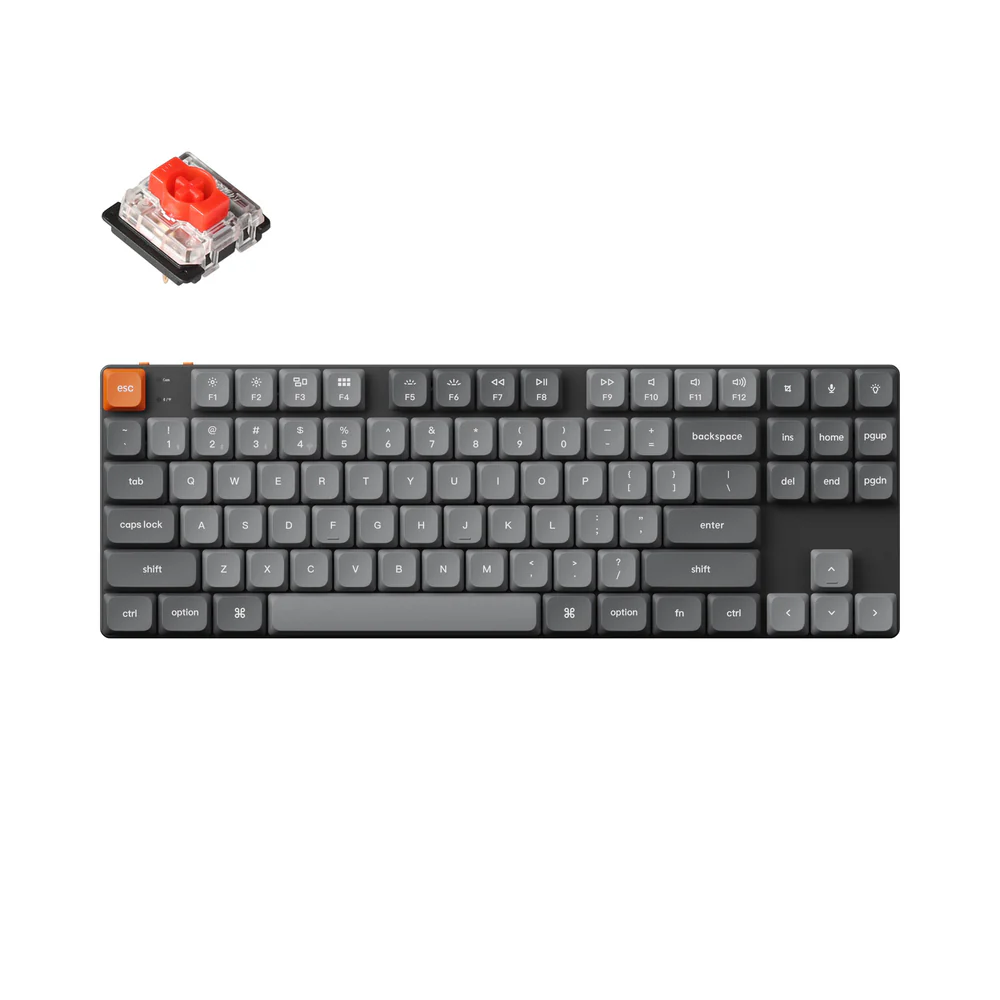 Keychron K1 Max Wireless Belaidė Žaidimų Klaviatūra | Black, Gateron Red