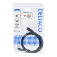 Deltaco USB 3.1 Gen2 Type-C Laidas | Black, 1 m