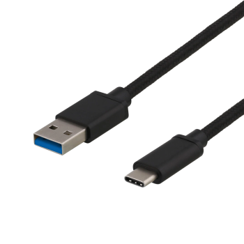 Deltaco USB 3.1 Gen1 Type-A / Type-C Laidas | Black, 1m
