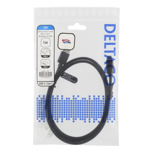 Deltaco USB 3.1 Gen1 Type-A / Type-C Laidas | Black, 1 m