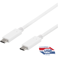 Deltaco USB 3.1 Gen2 Type-C Laidas | White, 1 m