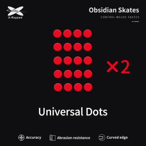 X-Raypad Obsidian Mouse Feet | Red, x40, Universal Dots
