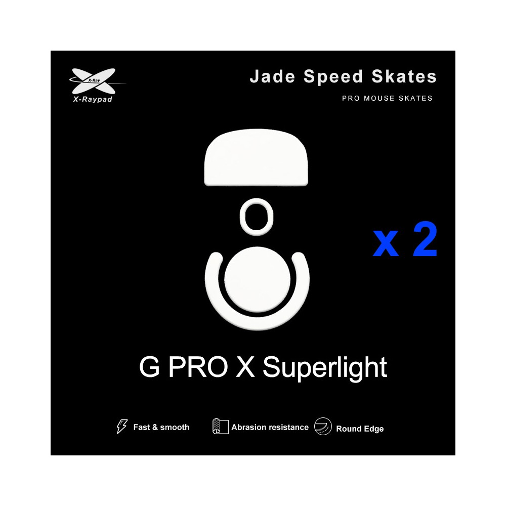 X-Raypad Jade Mouse Feet | White, x2, Logitech G Pro X Superlight