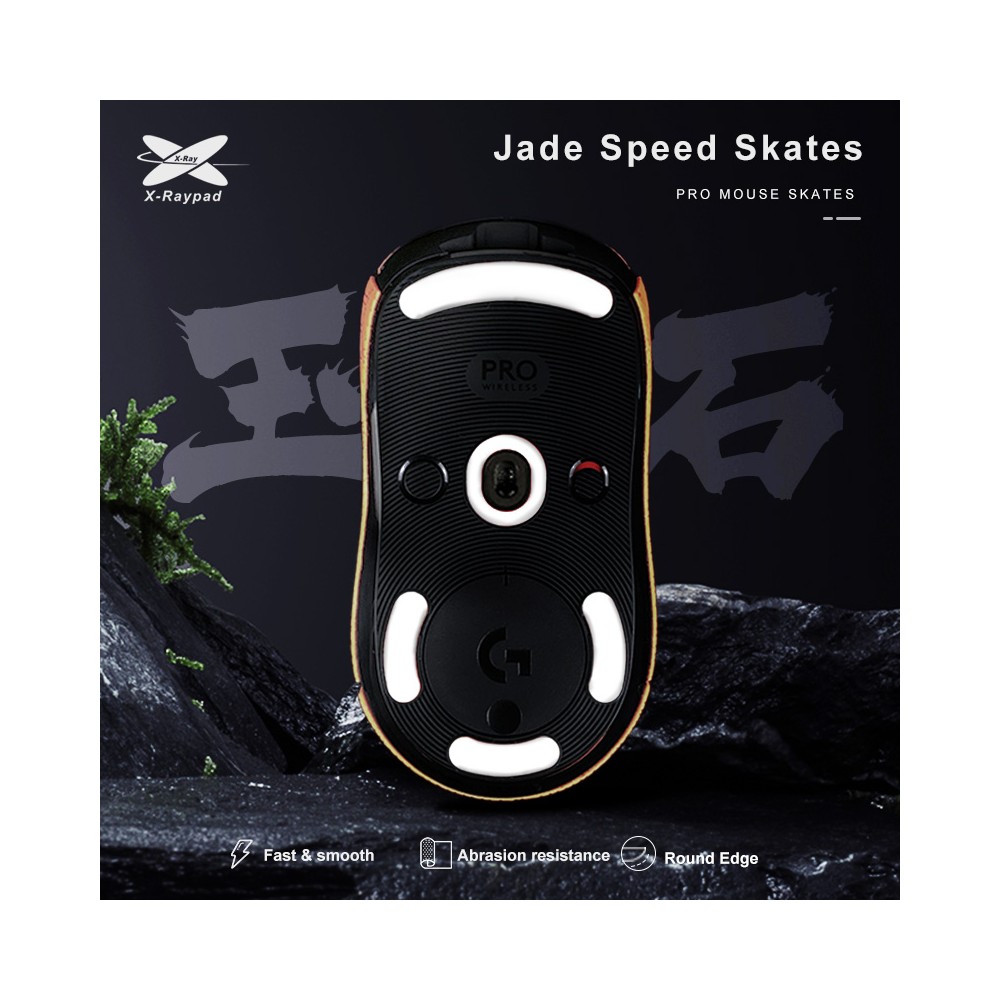 X-Raypad Jade Mouse Feet | White, x2, Logitech G Pro