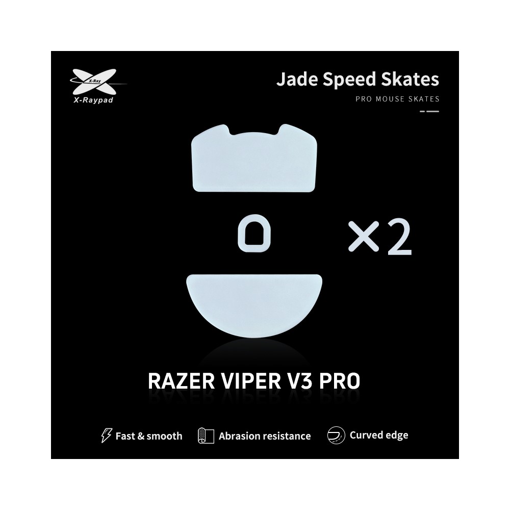 X-Raypad Jade Mouse Feet | White, x2, Razer Deathadder V3 Pro