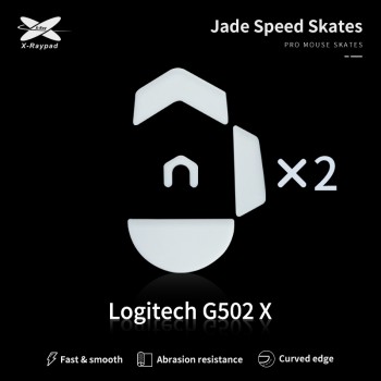 X-Raypad Jade Mouse Feet | White, x2, Logitech G502 X