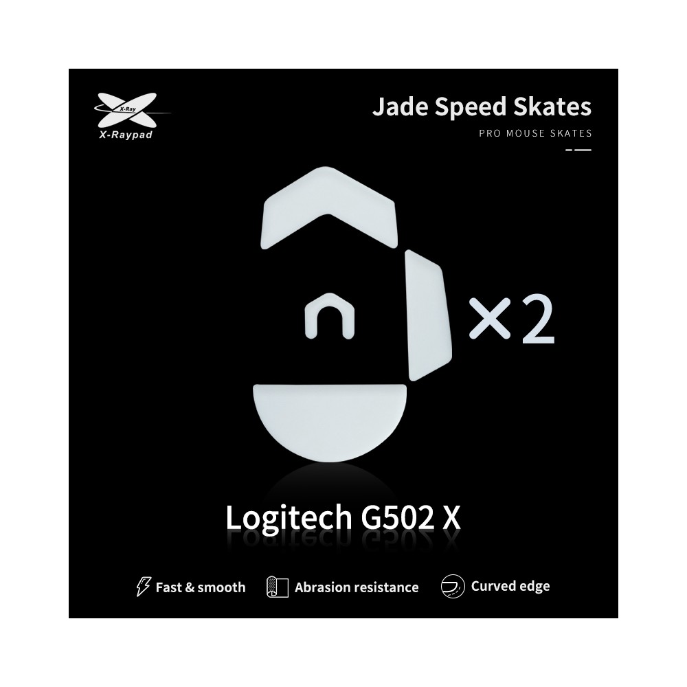X-Raypad Jade Mouse Feet | White, x2, Logitech G502 X