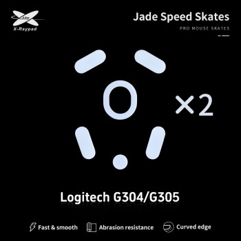 X-Raypad Jade Mouse Feet | White, x2, Logitech G304 & G305