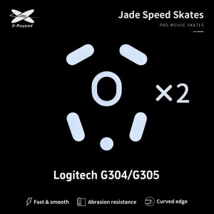 X-Raypad Jade Mouse Feet | White, x2, Logitech G304 & G305