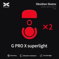 X-Raypad Obsidian Mouse Feet | Red, x2, Logitech G Pro X Superlight