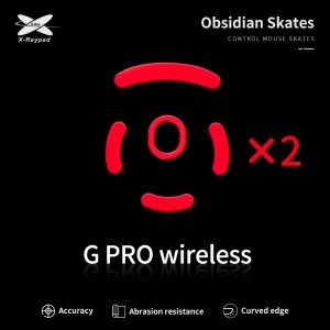 X-Raypad Obsidian Mouse Feet | Red, x2, Logitech G Pro