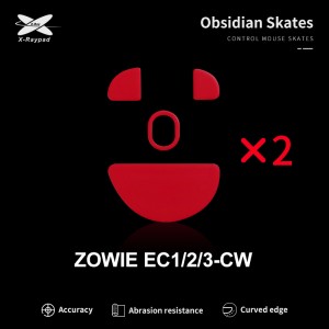 X-Raypad Obsidian Mouse Feet | Red, x2, BenQ Zowie EC1-CW & EC2-CW & EC3-CW