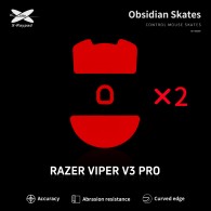 X-Raypad Obsidian Mouse Feet | Red, x2, Razer Viper V3 Pro