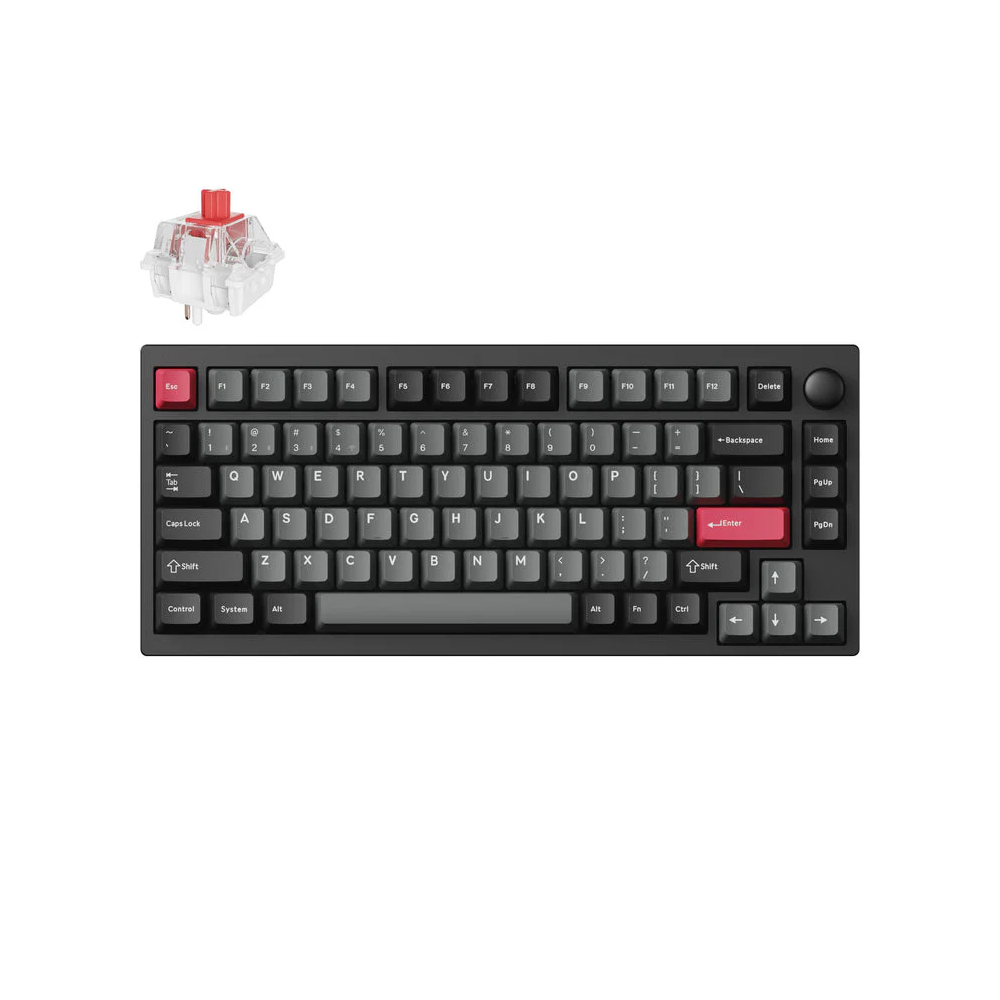 Lemokey P1 Pro Wireless Belaidė Žaidimų Klaviatūra | Carbon Black, Keychron Super Red