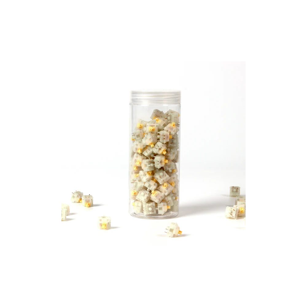 Gateron KS-3X1 Milky Yellow Switches Klaviatūros Mygtukai | 110 vnt.