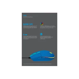 Logitech G102 Lightsync Žaidimų Pelė | Blue