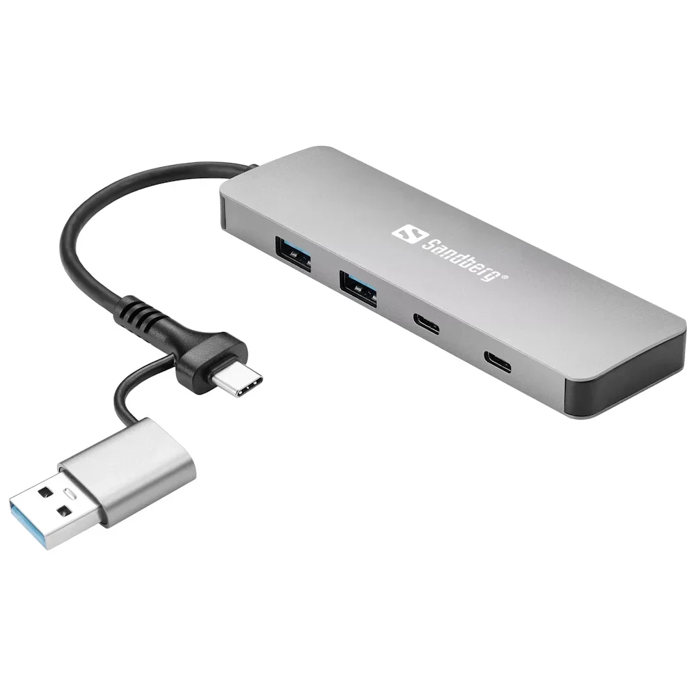 SANDBERG USB-C/A to 2xUSB-A+2xUSB-C Hub USB Šakotuvas