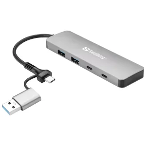 SANDBERG USB-C/A to 2xUSB-A+2xUSB-C Hub USB Šakotuvas