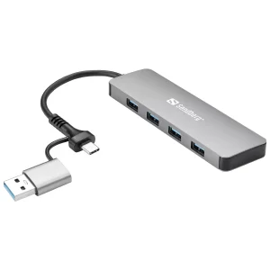 SANDBERG USB-C/A to 4xUSB 3.0 Hub USB Šakotuvas
