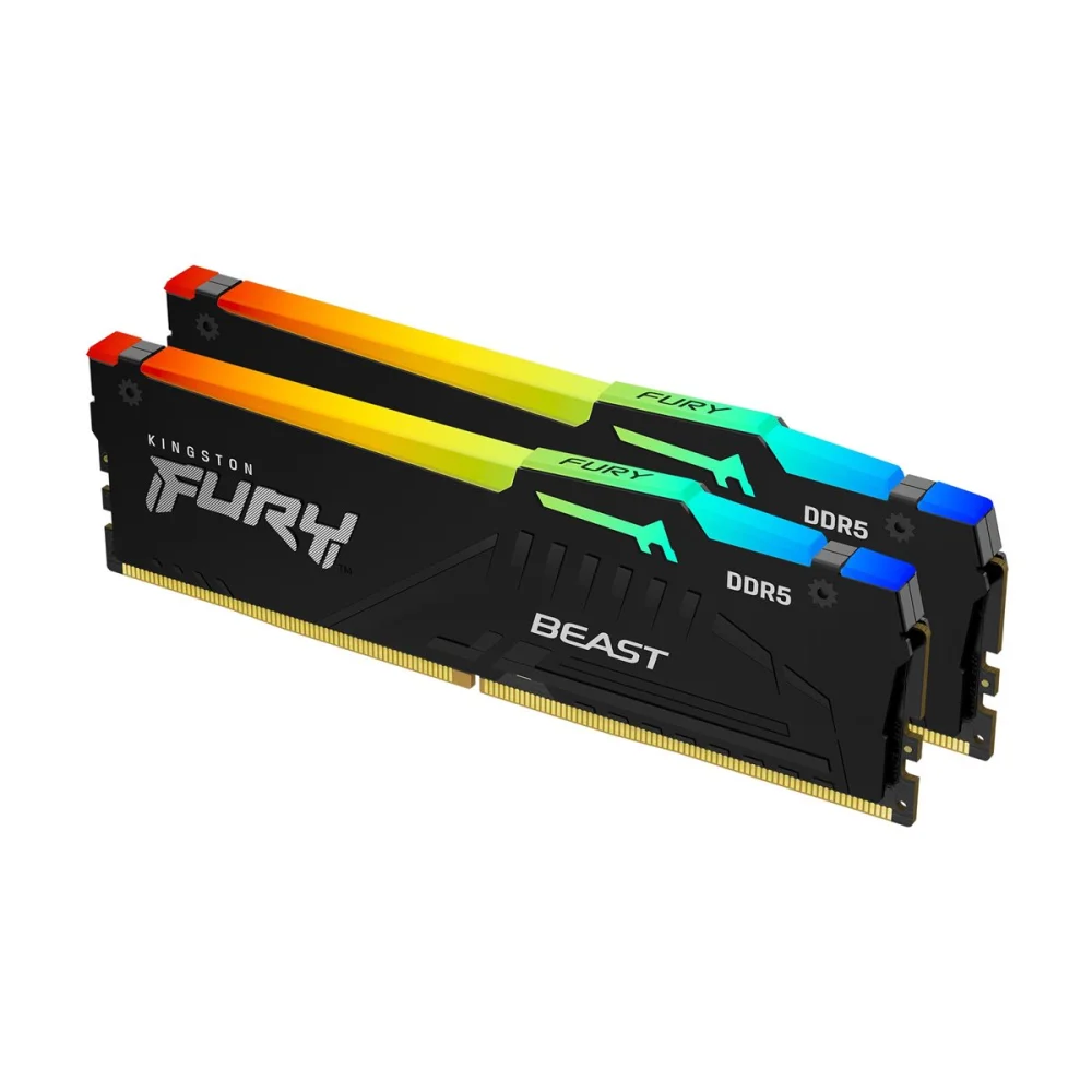 KINGSTON FURY Beast 16GB DDR5 RAM Atmintis | 5600 MT/s, CL40, 2x8GB, Black, RGB