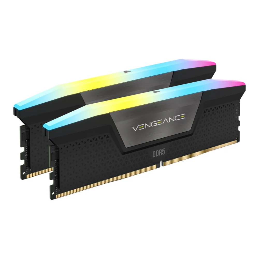 Corsair VENGEANCE 32GB DDR5 RAM Atmintis | 6000 MT/s, CL38, 2x16GB, Black, RGB