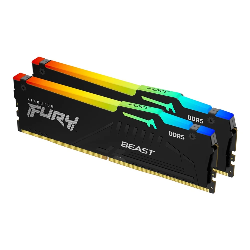 KINGSTON FURY Beast 64GB DDR5 RAM Atmintis | 6000 MT/s, CL30, 2x32GB, Black, RGB