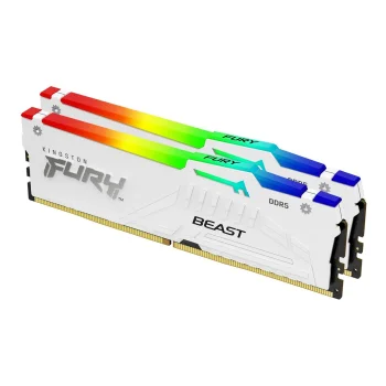 KINGSTON FURY Beast 32GB DDR5 RAM Atmintis | 6000 MT/s, CL36, 2x16GB, White, RGB