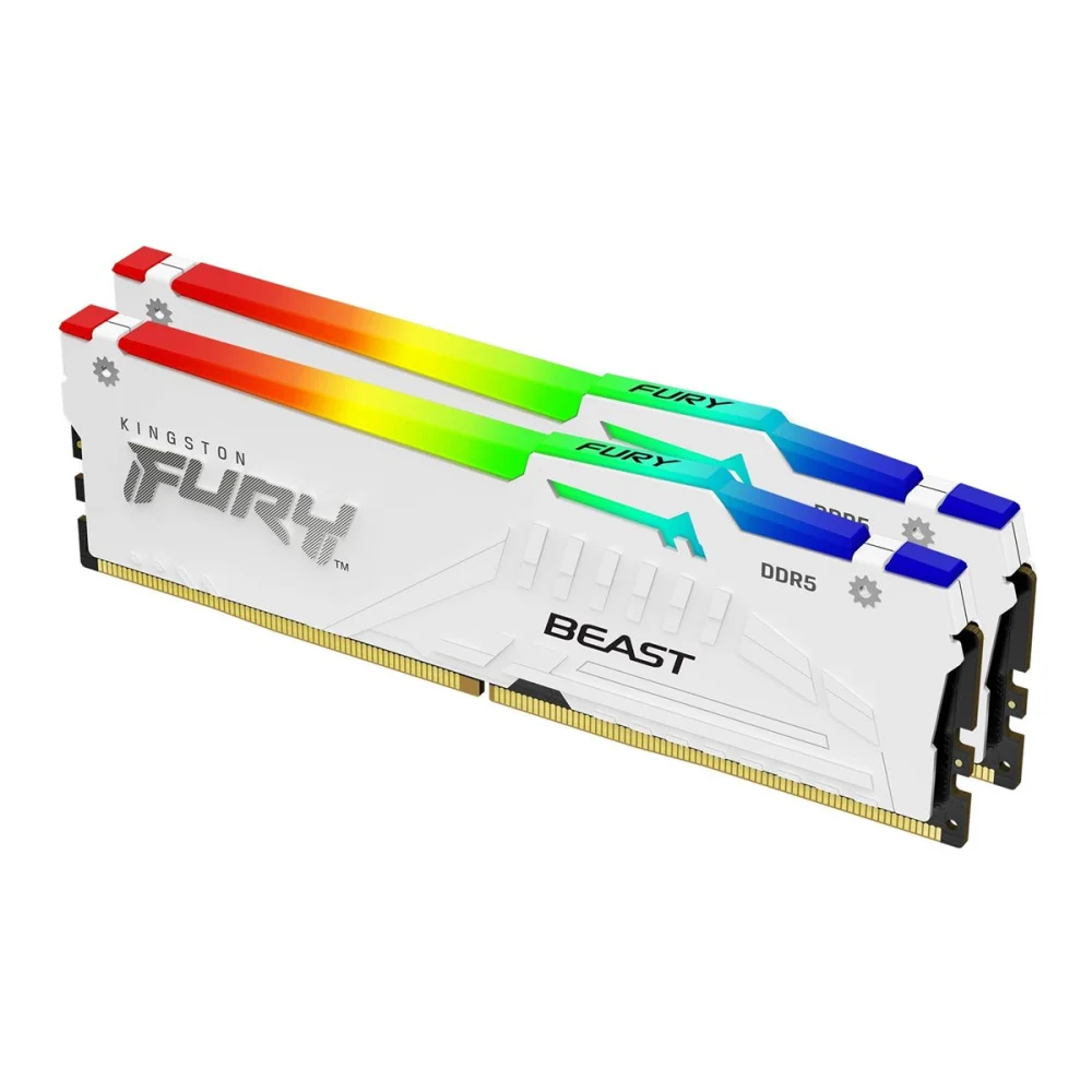 KINGSTON FURY Beast 32GB DDR5 RAM Atmintis | 6000 MT/s, CL36, 2x16GB, White, RGB