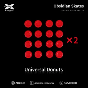 X-Raypad Obsidian Mouse Feet | Red, x32, Universal Donuts